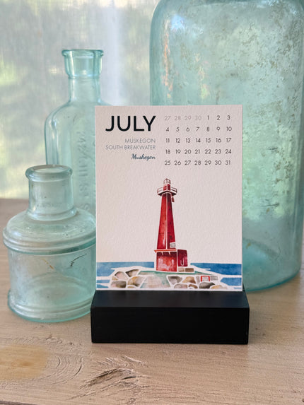 2027 Mini Desk Calendar: Michigan Lighthouses