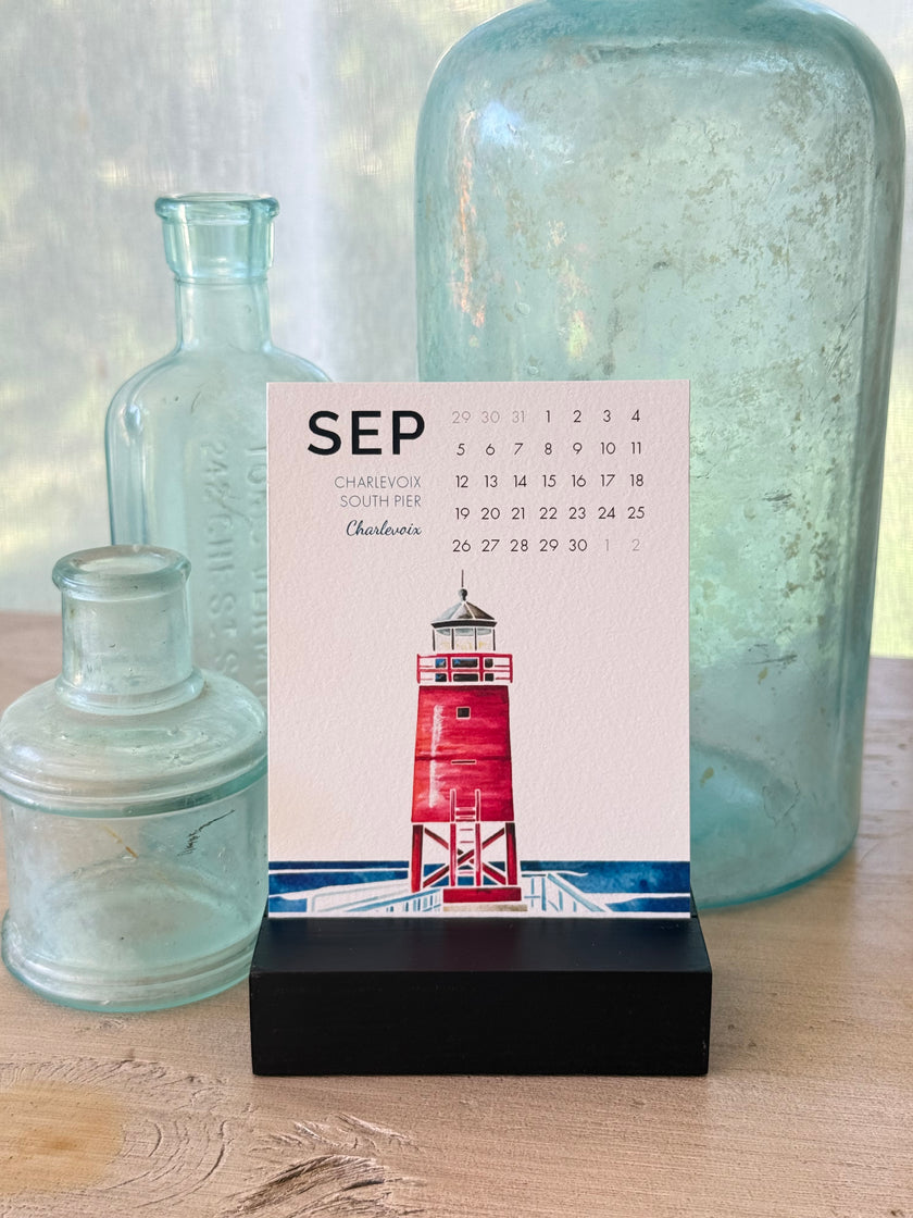 2027 Mini Desk Calendar: Michigan Lighthouses