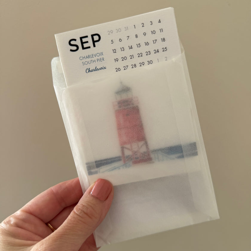 2027 Mini Desk Calendar: Michigan Lighthouses