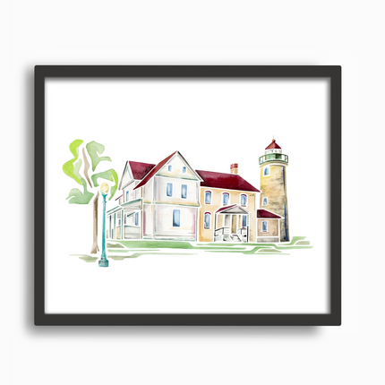 Beaver Head (Island) Lighthouse Watercolor Print