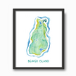 Beaver Island (MI) Map Watercolor Print