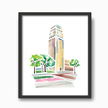 University of Michigan Burton Tower Watercolor Print