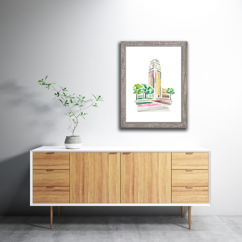 University of Michigan Burton Tower Watercolor Print
