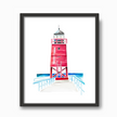 Charlevoix Lighthouse (MI) Watercolor Print