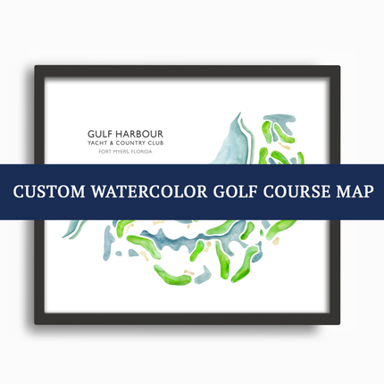 CUSTOM Watercolor Golf Course Map