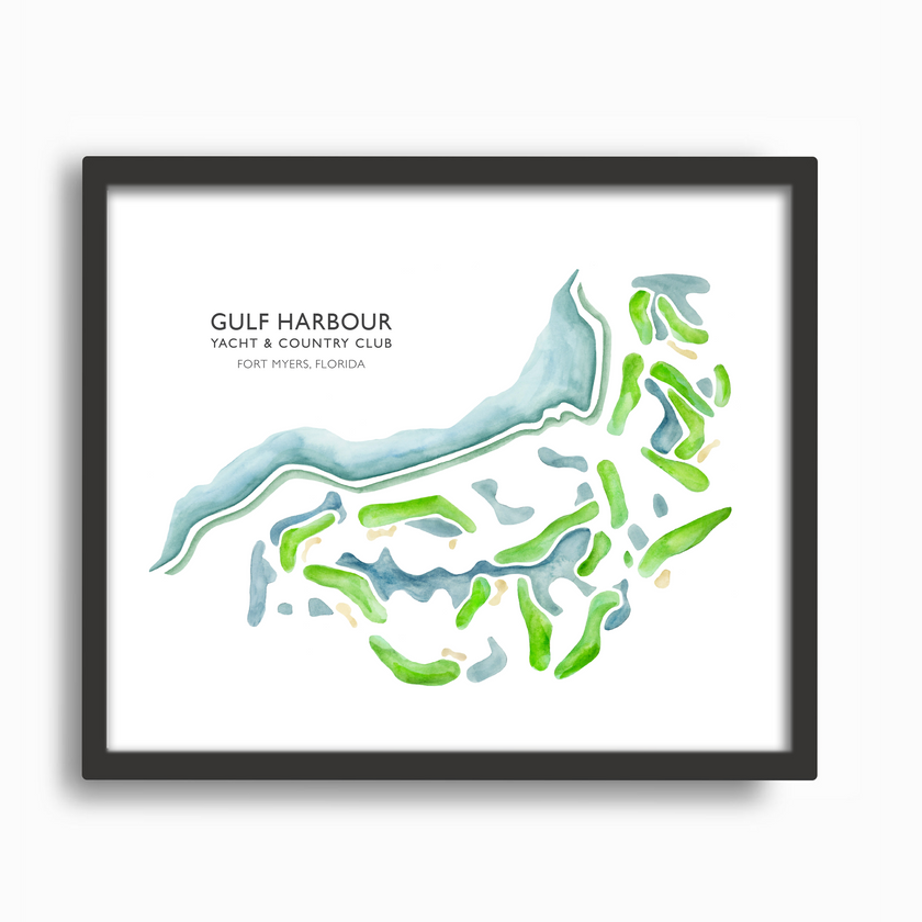 CUSTOM Watercolor Golf Course Map