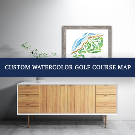 CUSTOM Watercolor Golf Course Map