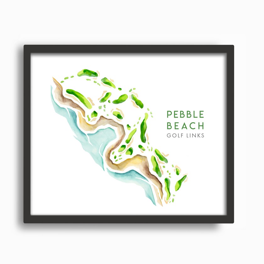 CUSTOM Watercolor Golf Course Map