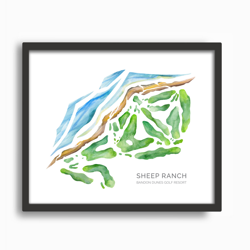 CUSTOM Watercolor Golf Course Map