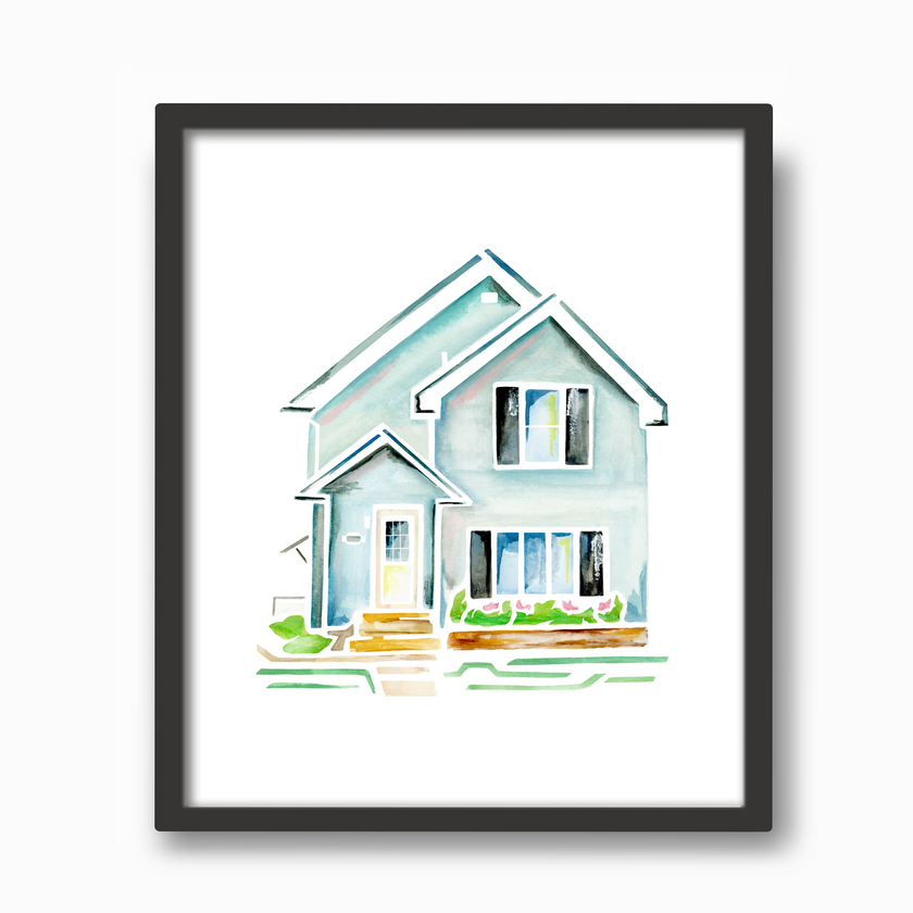 CUSTOM Home Watercolor Print
