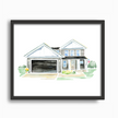 CUSTOM Home Watercolor Print