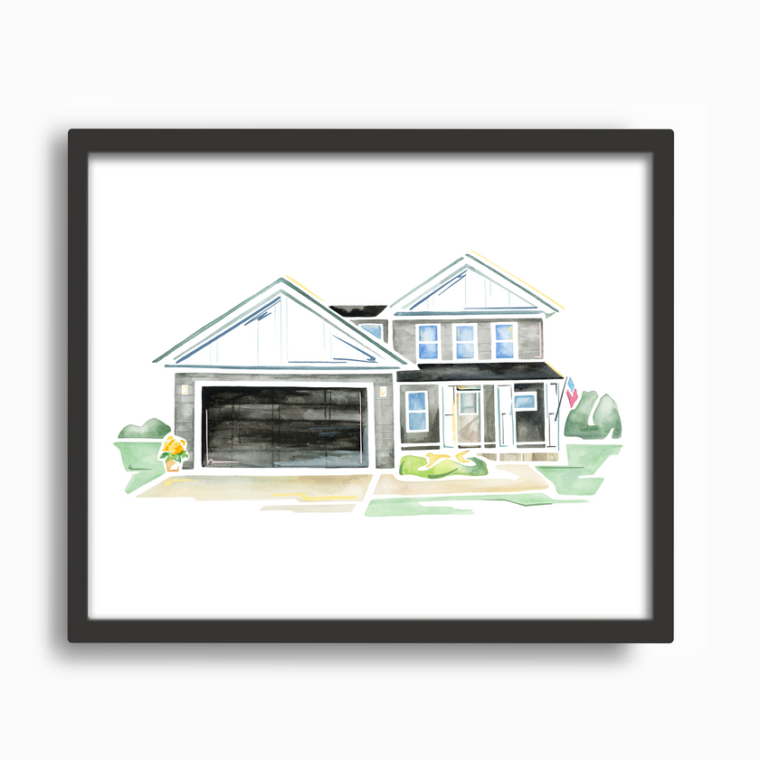 CUSTOM Home Watercolor Print