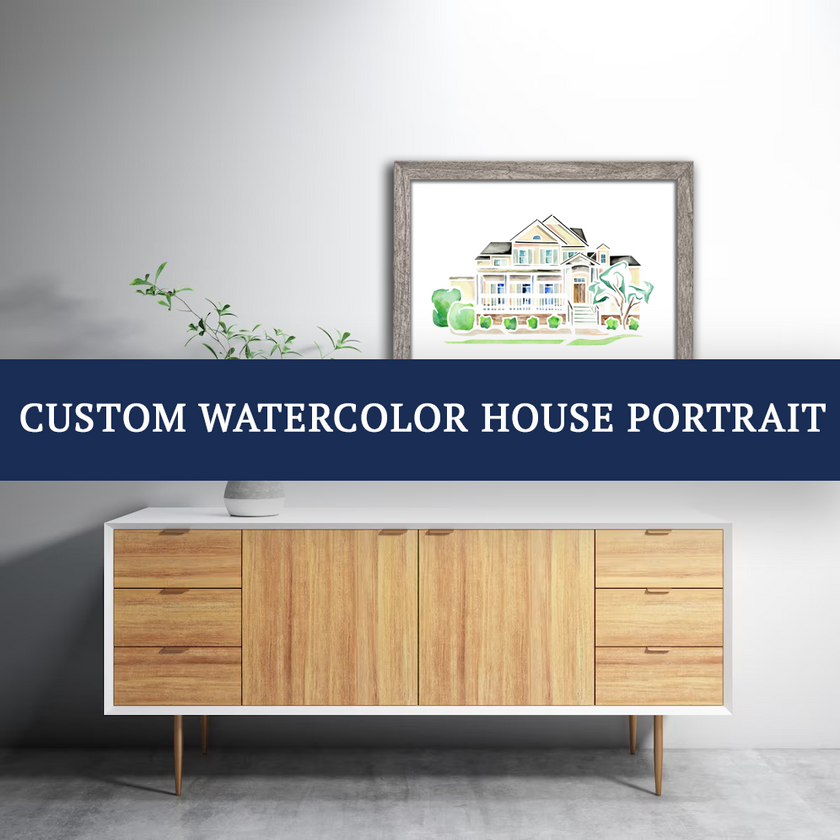 CUSTOM Home Watercolor Print