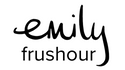 Logo for artist Emily Frushour featuring black text on a white background.