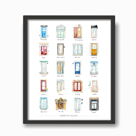 Doors of Leland Watercolor Print