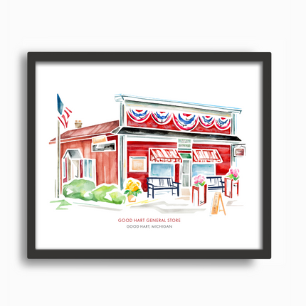 Good Hart General Store (MI) Watercolor Print