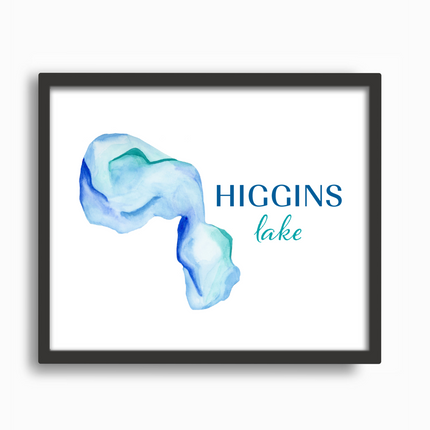 Higgins Lake (MI) Watercolor Print