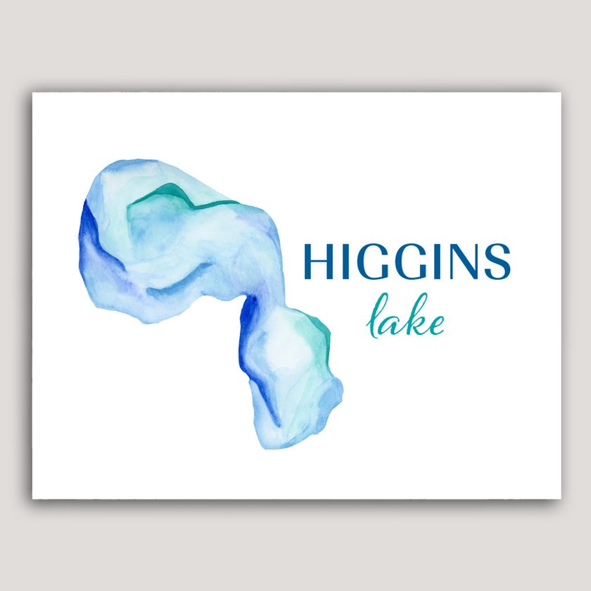 Higgins Lake (MI) Watercolor Print