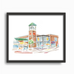 Kerrytown Shops (Ann Arbor) Watercolor Print