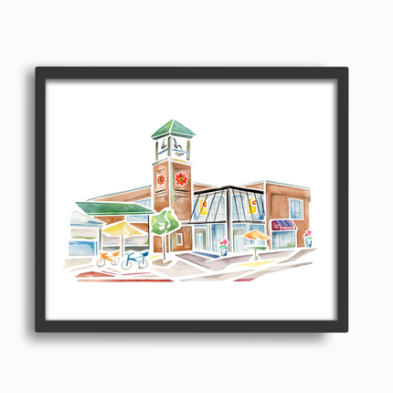 Kerrytown Shops (Ann Arbor) Watercolor Print