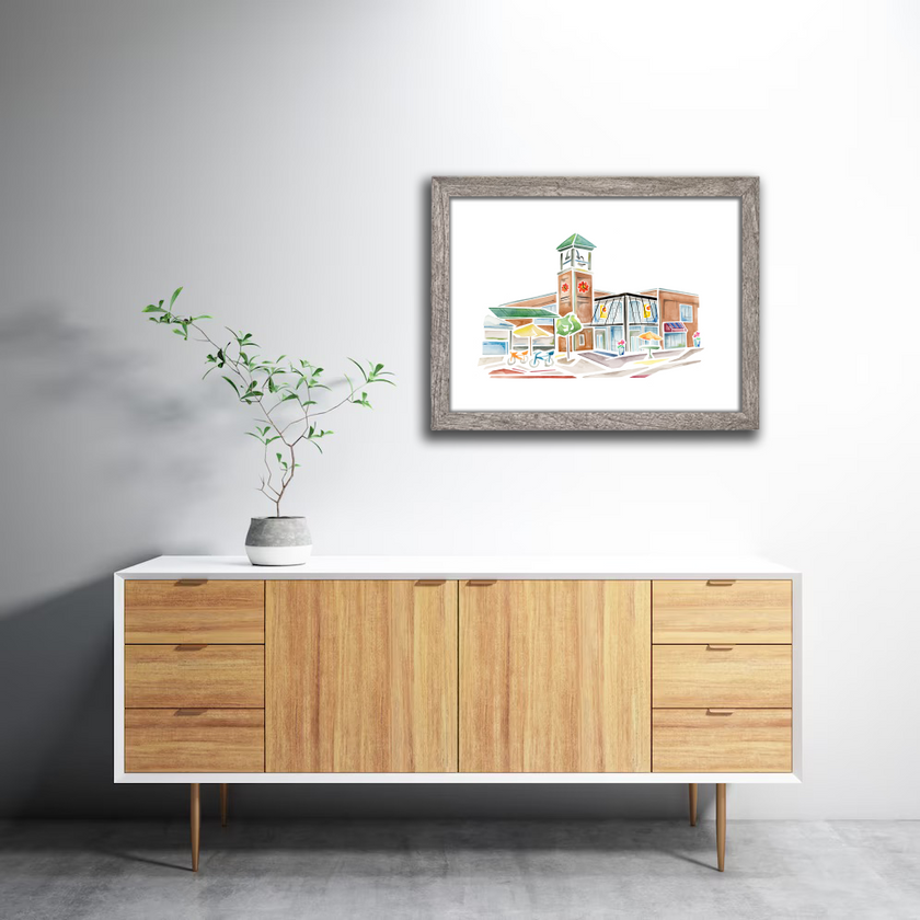 Kerrytown Shops (Ann Arbor) Watercolor Print