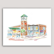 Kerrytown Shops (Ann Arbor) Watercolor Print