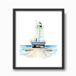 Ludington (MI) North Breakwater Light Watercolor Print