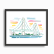 Mackinac Bridge Watercolor Print