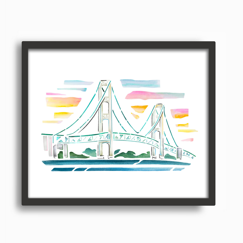 Mackinac Bridge Watercolor Print