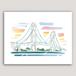 Mackinac Bridge Watercolor Print