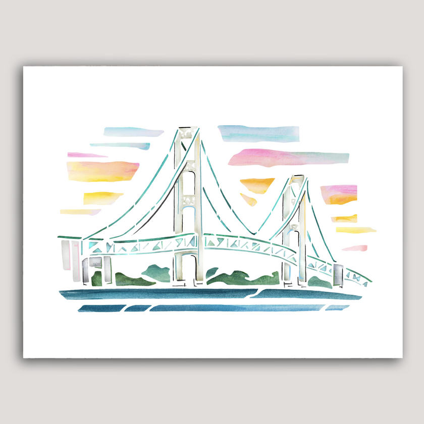 Mackinac Bridge Watercolor Print