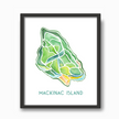 Mackinac Island (MI) Map Watercolor Print