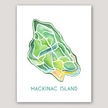 Mackinac Island (MI) Map Watercolor Print