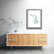 Striped Michigan Watercolor Print