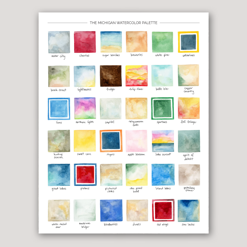 Watercolor Swatches: Michigan | Colors of Michigan