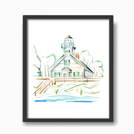 Mission Point Lighthouse Watercolor Print