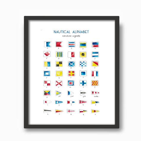 Nautical Alphabet Watercolor Print