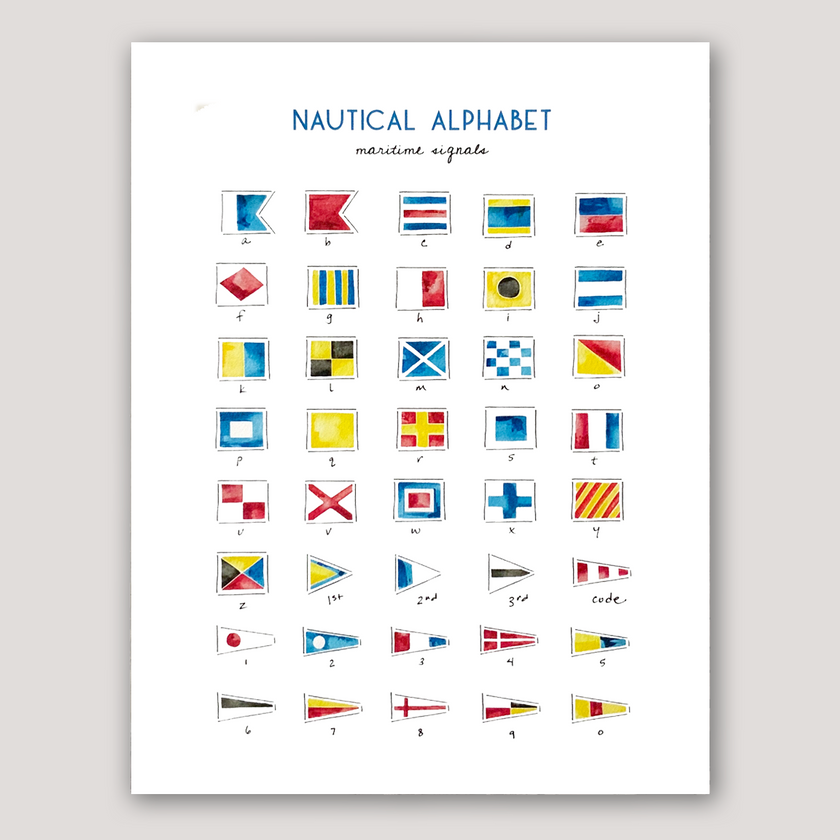Nautical Alphabet Watercolor Print