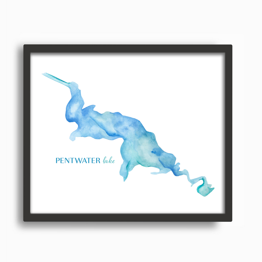 Pentwater Lake (Pentwater, MI) Watercolor Print