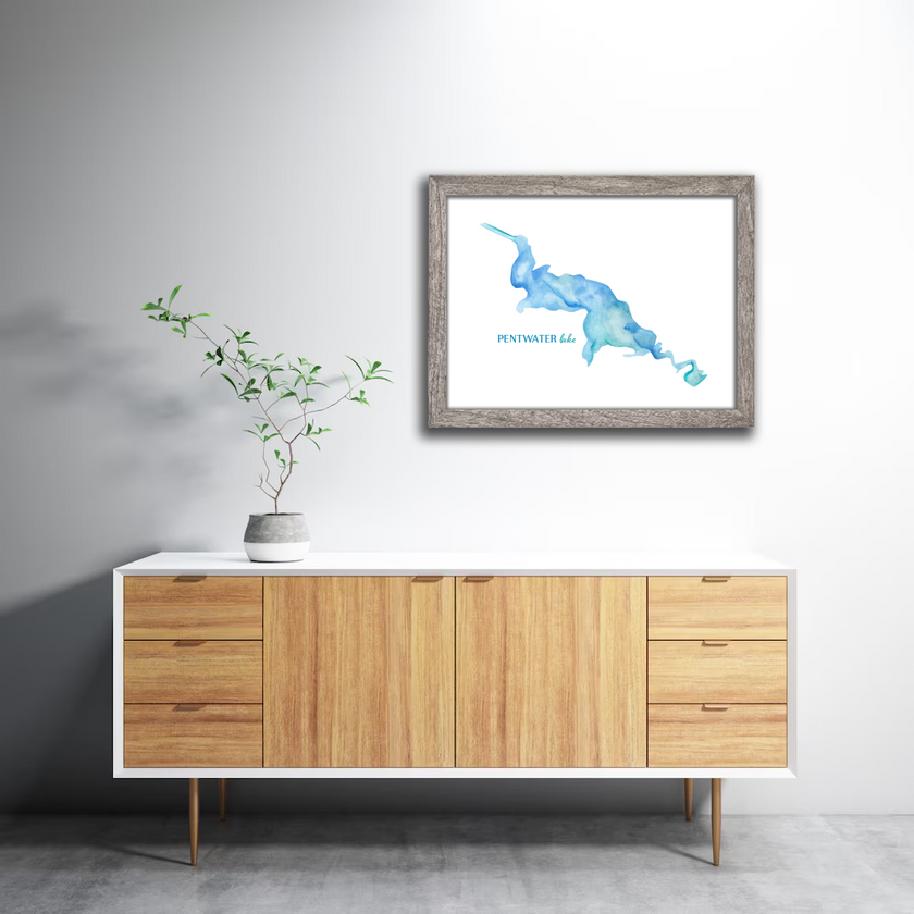 Pentwater Lake (Pentwater, MI) Watercolor Print