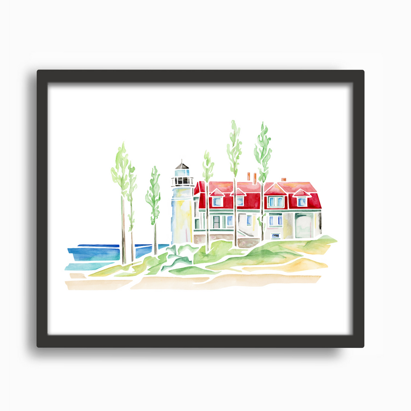Point Betsie Lighthouse (Frankfort) Watercolor Print
