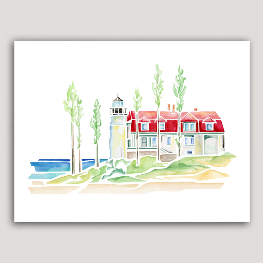Point Betsie Lighthouse (Frankfort) Watercolor Print