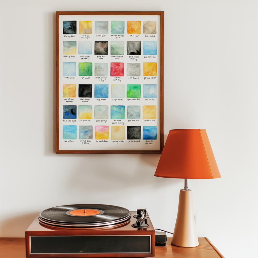 Song Lyrics Watercolor Swatches | Silver Springs | Singer Songwriter | Folk Music | Art Inspired by Lyrics