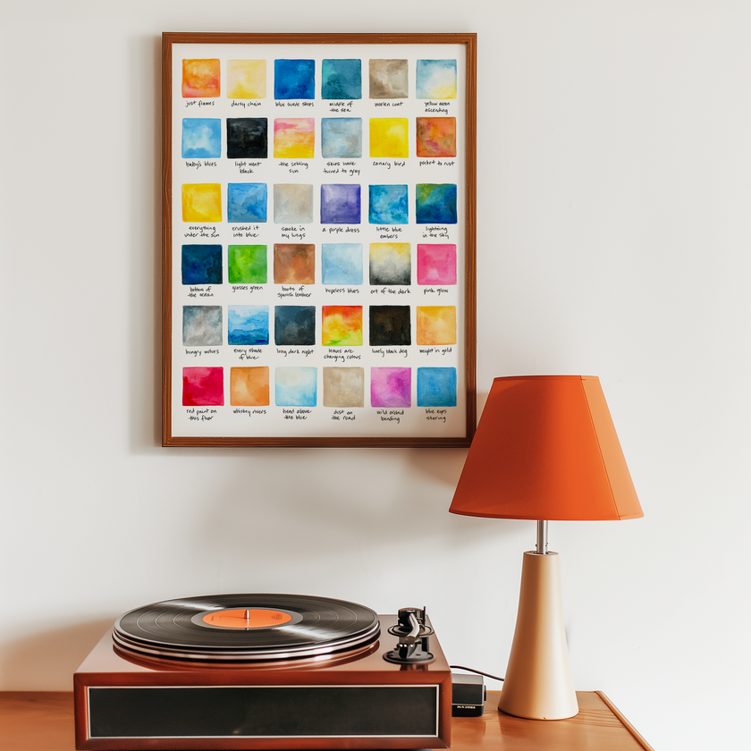 Song Lyrics Watercolor Swatches | Rivers + Roads | Singer Songwriter | Indie Folk | Art Inspired by Lyrics