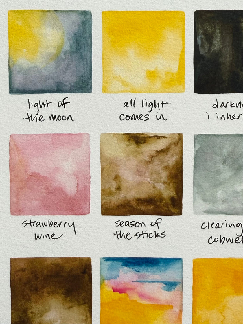 Song Lyrics Watercolor Swatches | Everywhere Everything | Singer Songwriter | Folk Music | Art Inspired by Lyrics