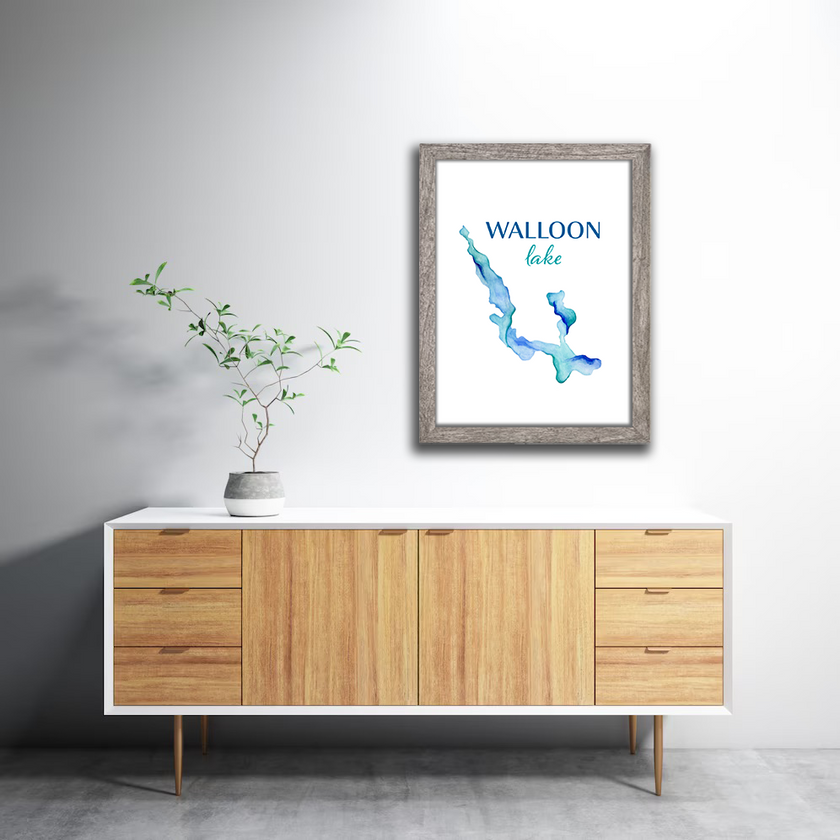 Walloon Lake (MI) Watercolor Print