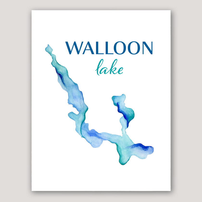Walloon Lake (MI) Watercolor Print