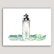 Whiskey Point Lighthouse (Beaver Island) Watercolor Print